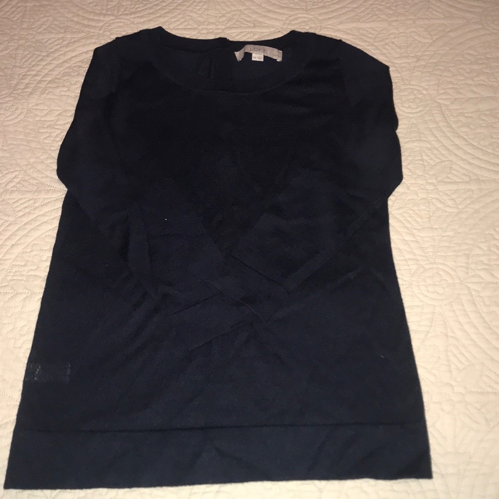 Like new, Loft, Navy 3/4 sleeve sweater